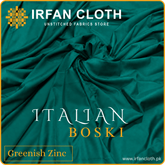 Greenish Zinc Italian Boski – Premium Mardana Suit Fabric for Gents Shalwar Kameez-For Summer & Winter