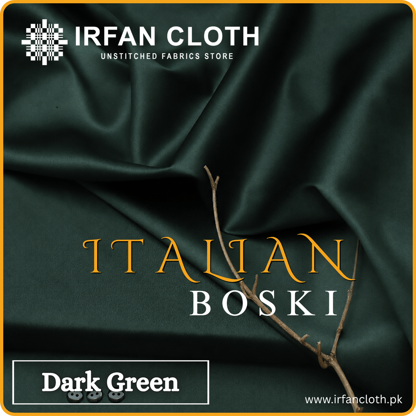 Dark Green Italian Boski – Premium Mardana Suit Fabric for Gents Shalwar Kameez-For Summer & Winter