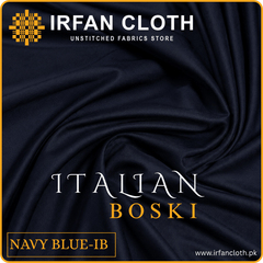 NAVY BLUE Italian Boski – Premium Mardana Suit Fabric for Gents Shalwar Kameez-For Summer & Winter