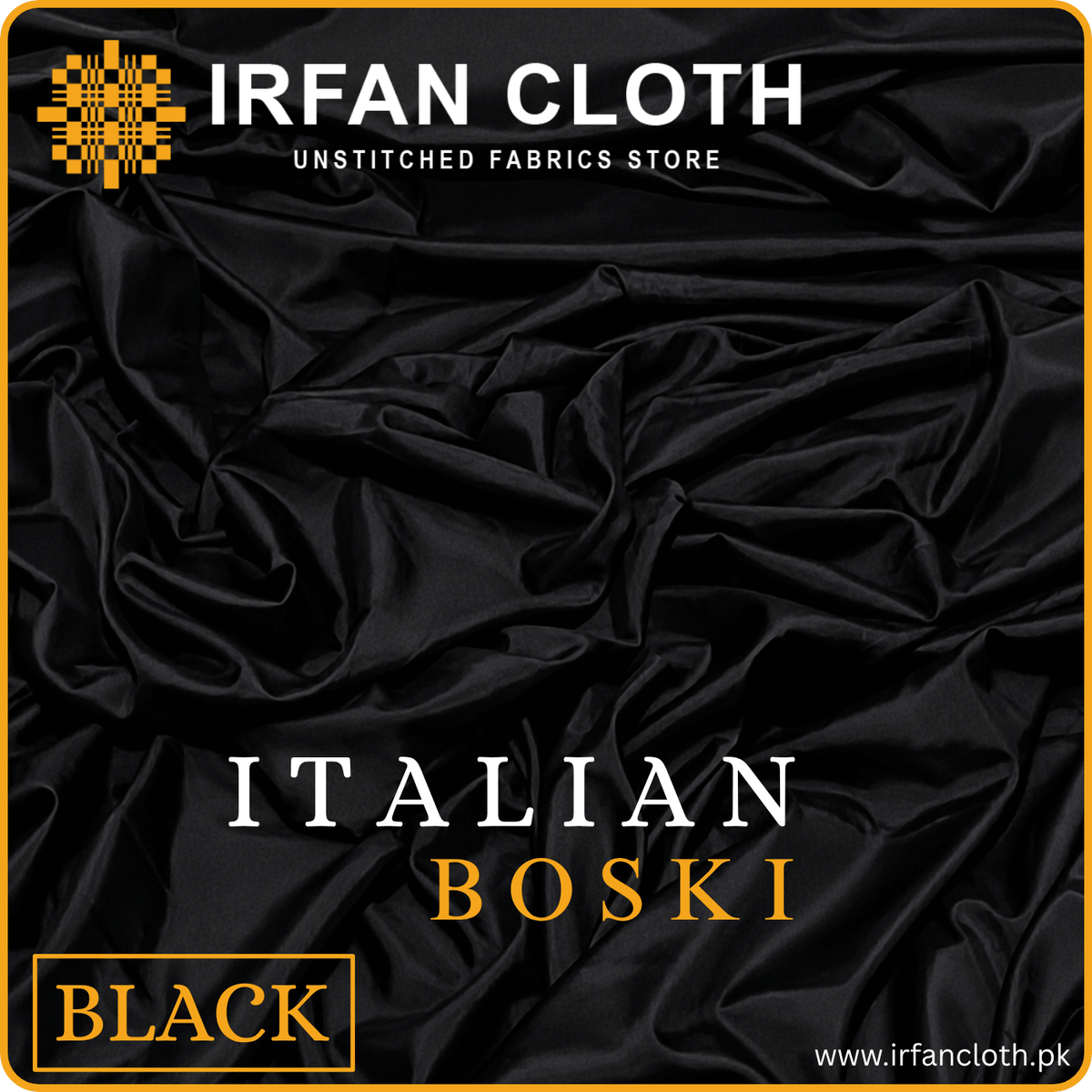 Black Italian Boski – Premium Mardana Suit Fabric for Gents Shalwar Kameez-For Summer & Winter