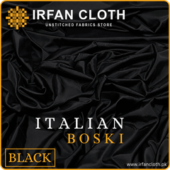 Black Italian Boski – Premium Mardana Suit Fabric for Gents Shalwar Kameez-For Summer & Winter