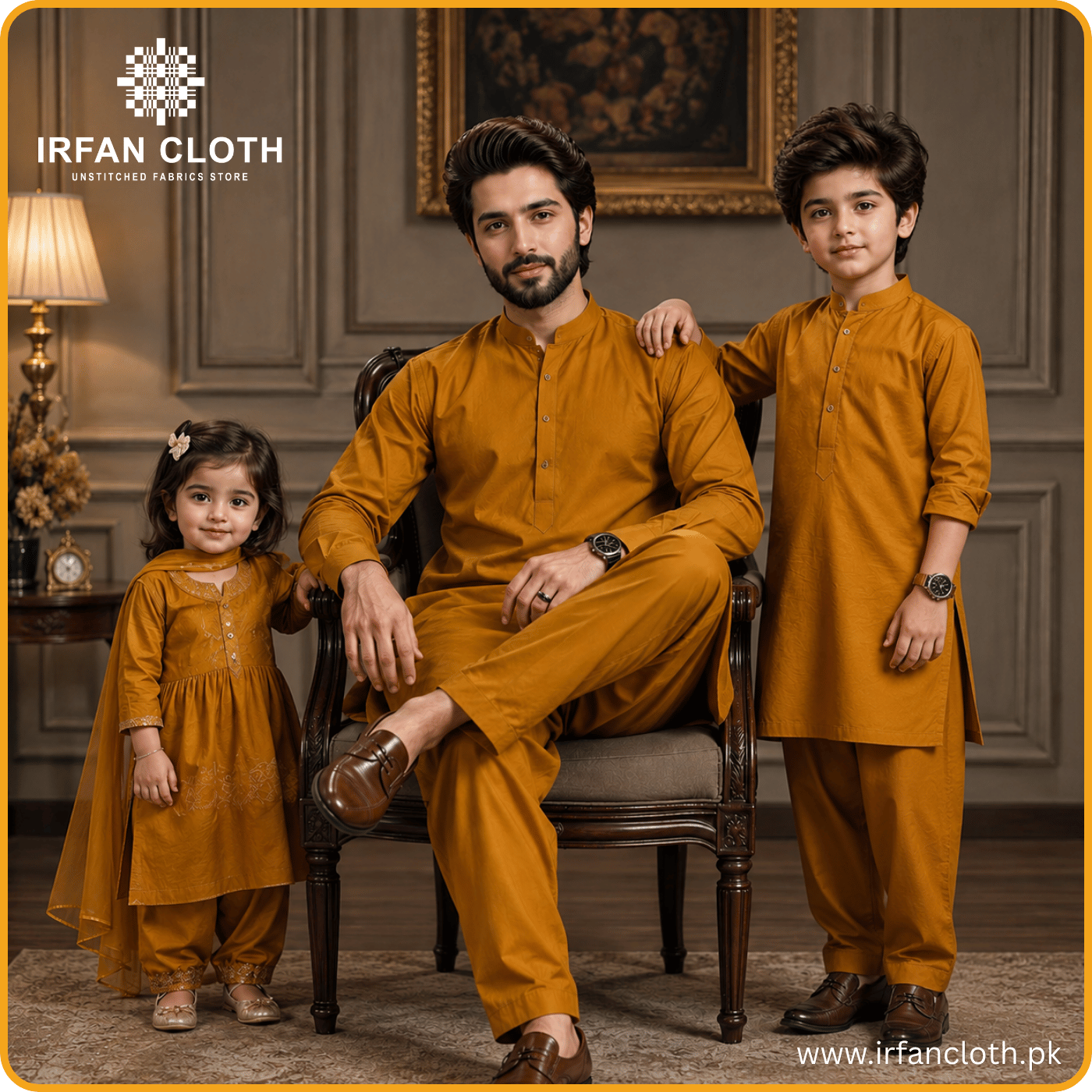 Mustard Golden Italian Boski – Premium Mardana Suit Fabric for Gents Shalwar Kameez-For Summer & Winter