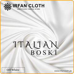 Off White Italian Boski – Premium Mardana Suit Fabric for Gents Shalwar Kameez-For Summer & Winter