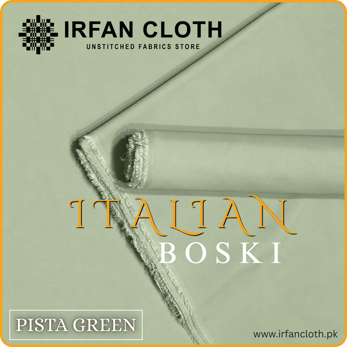 PISTA GREEN Italian Boski – Premium Mardana Suit Fabric for Gents Shalwar Kameez-For Summer & Winter