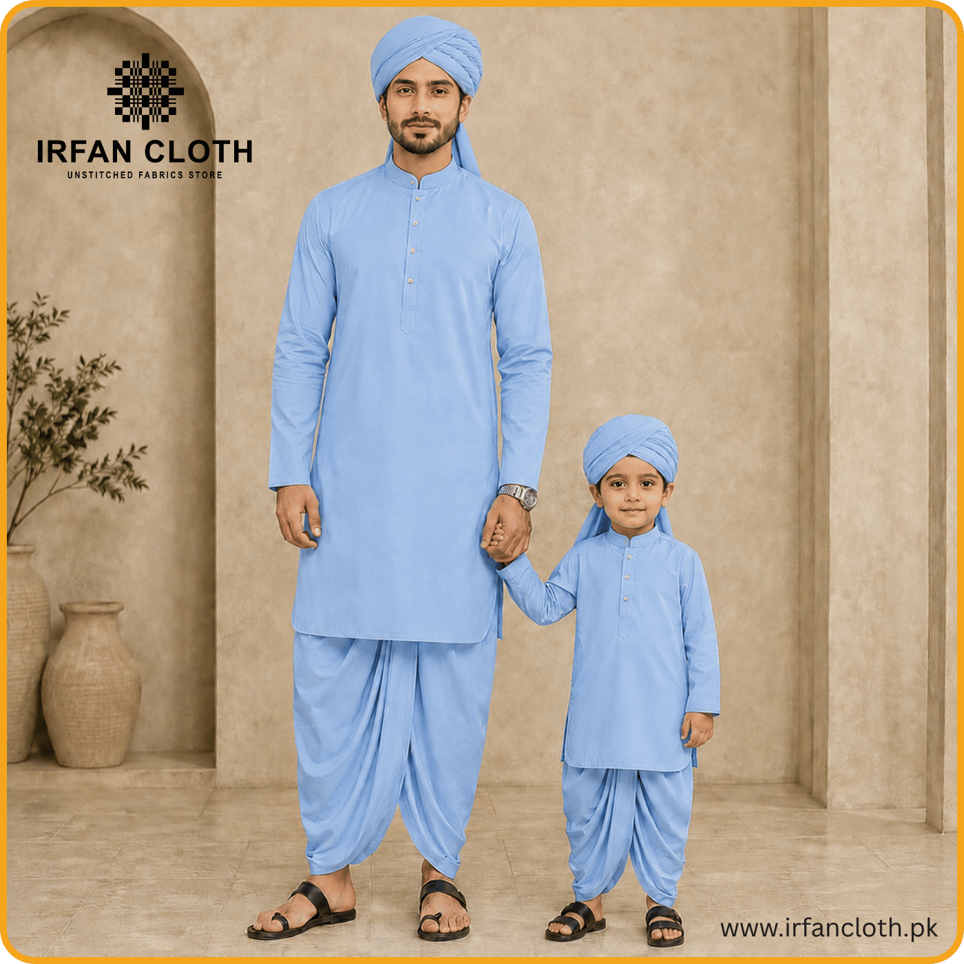 Sky Blue Italian Boski – Premium Mardana Suit Fabric for Gents Shalwar Kameez-For Summer & Winter