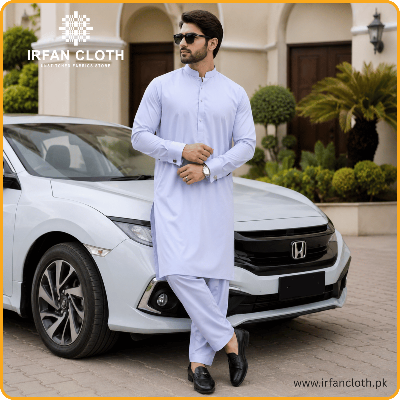 White Italian Boski – Premium Mardana Suit Fabric for Gents Shalwar Kameez-For Summer & Winter