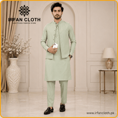PISTA GREEN Italian Boski – Premium Mardana Suit Fabric for Gents Shalwar Kameez-For Summer & Winter